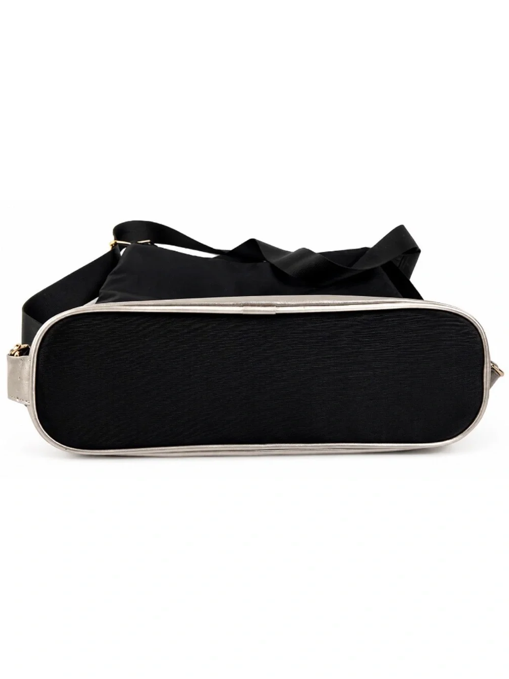 Tory Burch Black Nylon Convertible Shoulder Bag / Backpack With Gold Hardware